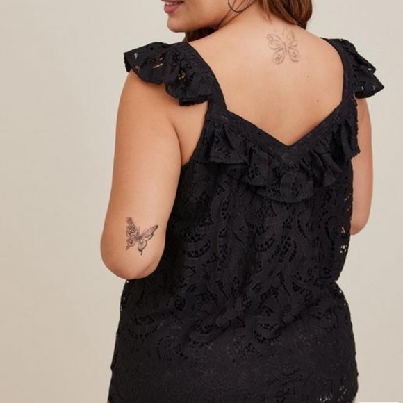 Short Sleeve Ruffle Lace Top - Picture 7 of 7